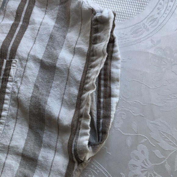 Dash Women’s Size L Tan/White Sleeveless Bohemian Style Blouse Button-Up Shirt - Picture 16 of 16